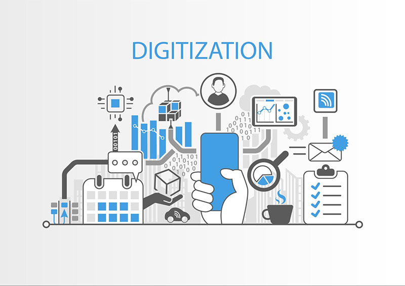 Digitization là quá trình số hóa thông tin, quy trình, công việc nhằm tạo điều kiện thuận lợi nhất để xử lý dữ liệu