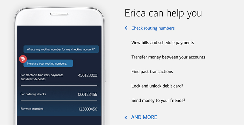 Erica - chatbot thông minh giúp tăng mức độ tương tác giữa khách hàng và ngân hàng tại Ngân hàng Hoa Kỳ
